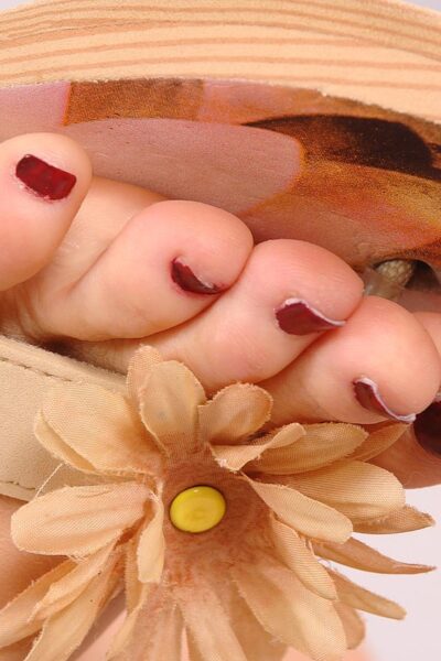 Blonde Babe with Tiny Tits Cherry Jul Gives Footjob and Licks Cum Image #3