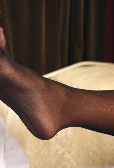 Nylon Feet Worship in a Miniskirt